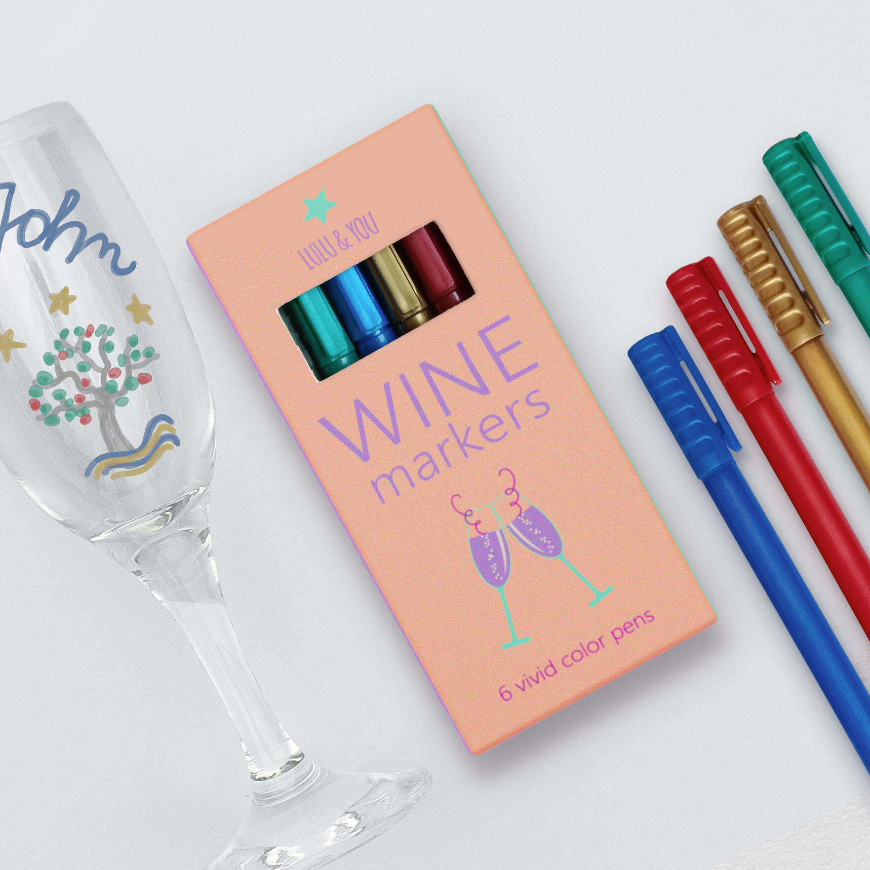 Wine glass markers